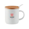 keramik bolli með bambusloki og skeið
