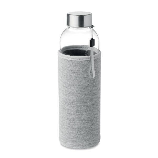 Glerbrúsi í ljósblárri neoprene hulsu. 500 ml. Motif